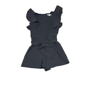 GB girls Black Ruffled Jumpsuit